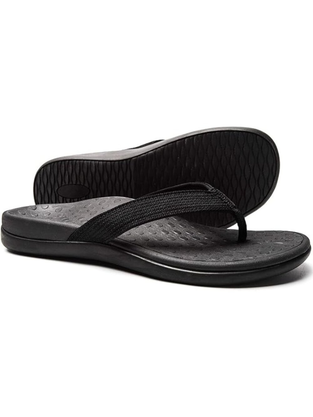 Llsoarss Size 9 Sandals Orthopedic Flip Flops Arch Support Black